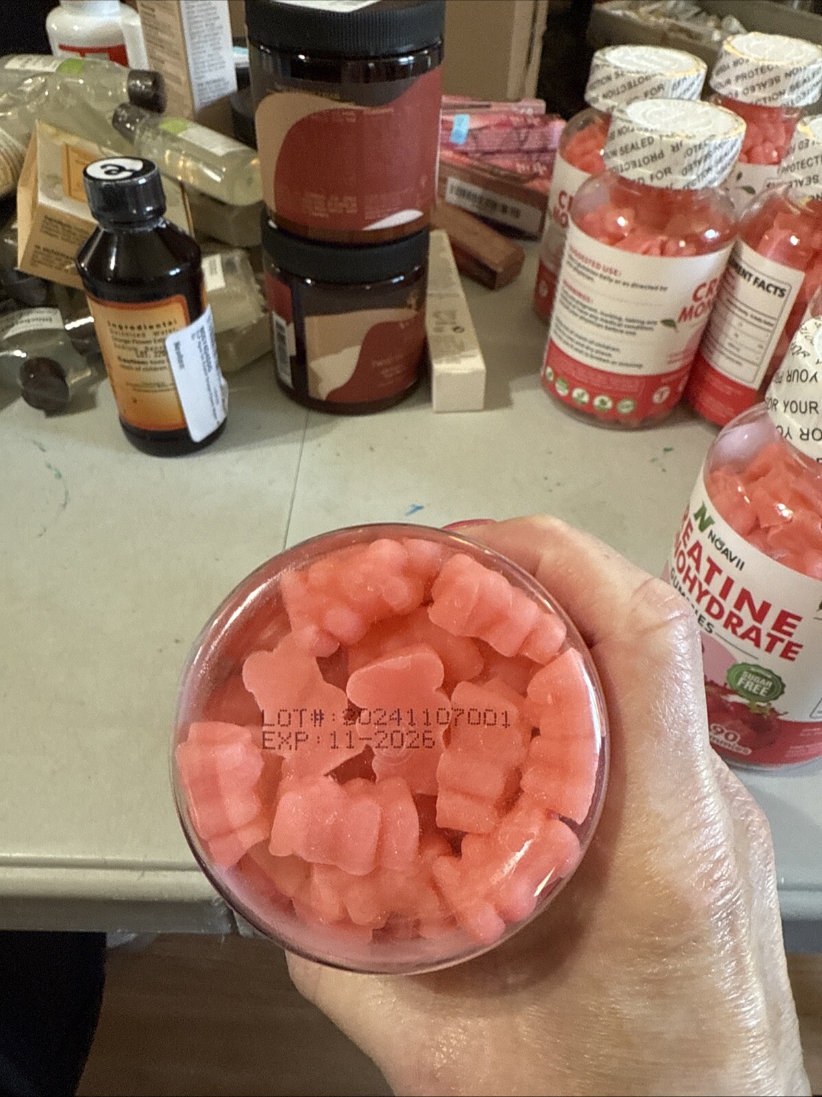 Noavii Creatine Monohydrate Gummies Strawberry Sugar Free 90 Ct Exp 11/26