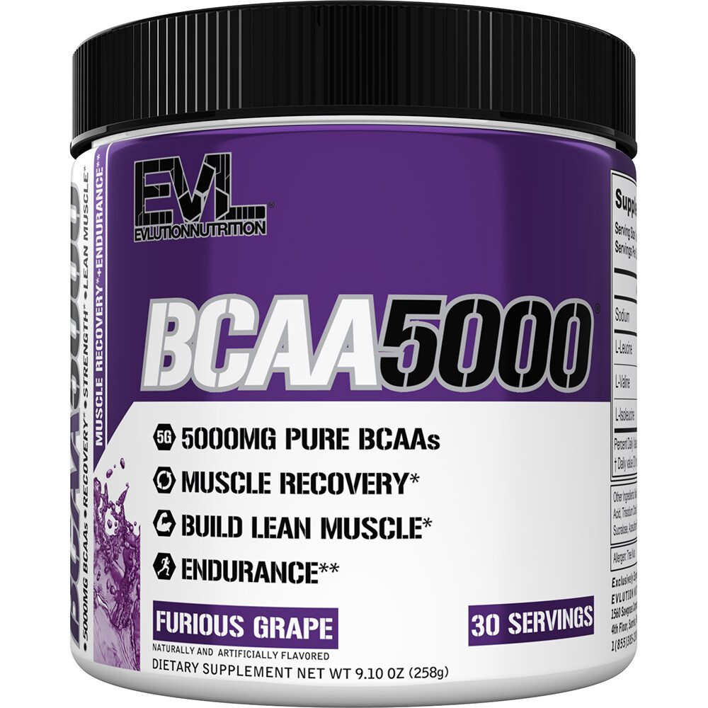 EVL Evlution Nutrition BCAA 5000 30 Servings Build Muscle – ALL Flavors & Sizes