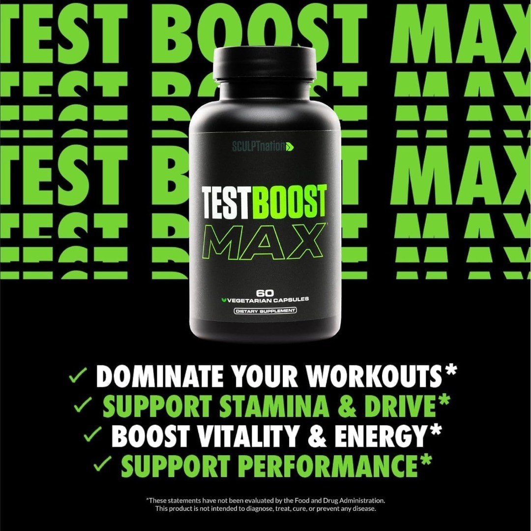 Sculpt Nation Test Boost Max | Testosterone Supplement for Men Energy, potency