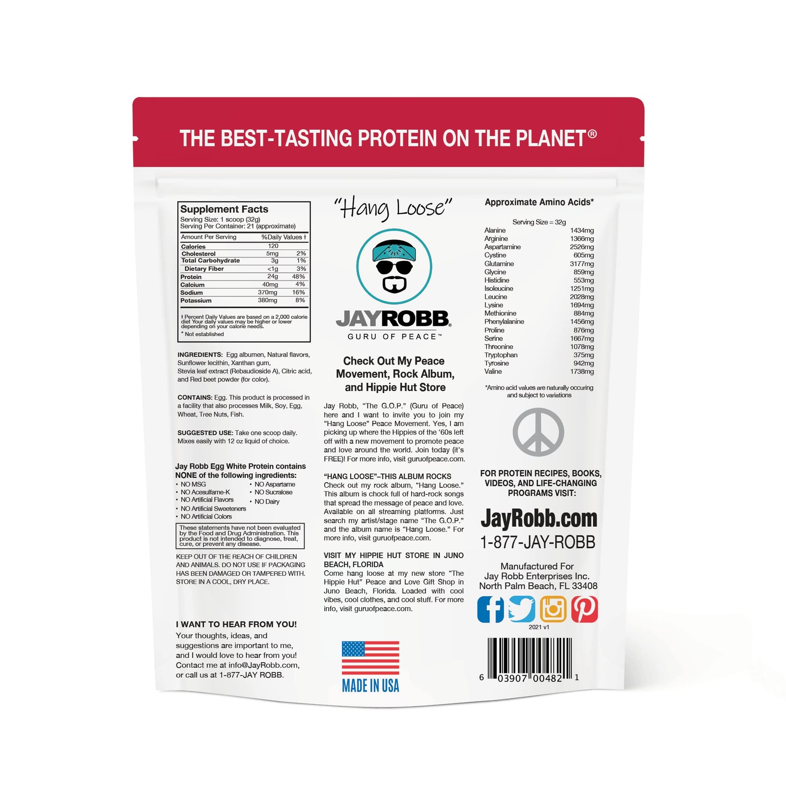JAYROBB Strawberry Egg White Protein 24 oz, 1.5 Pound (Pack of 1)