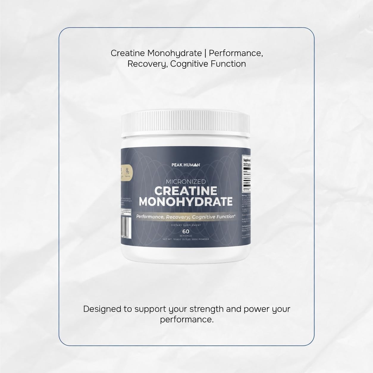 Pure Creatine Monohydrate Powder – Unflavored, Boosts Strength & Muscle Recovery