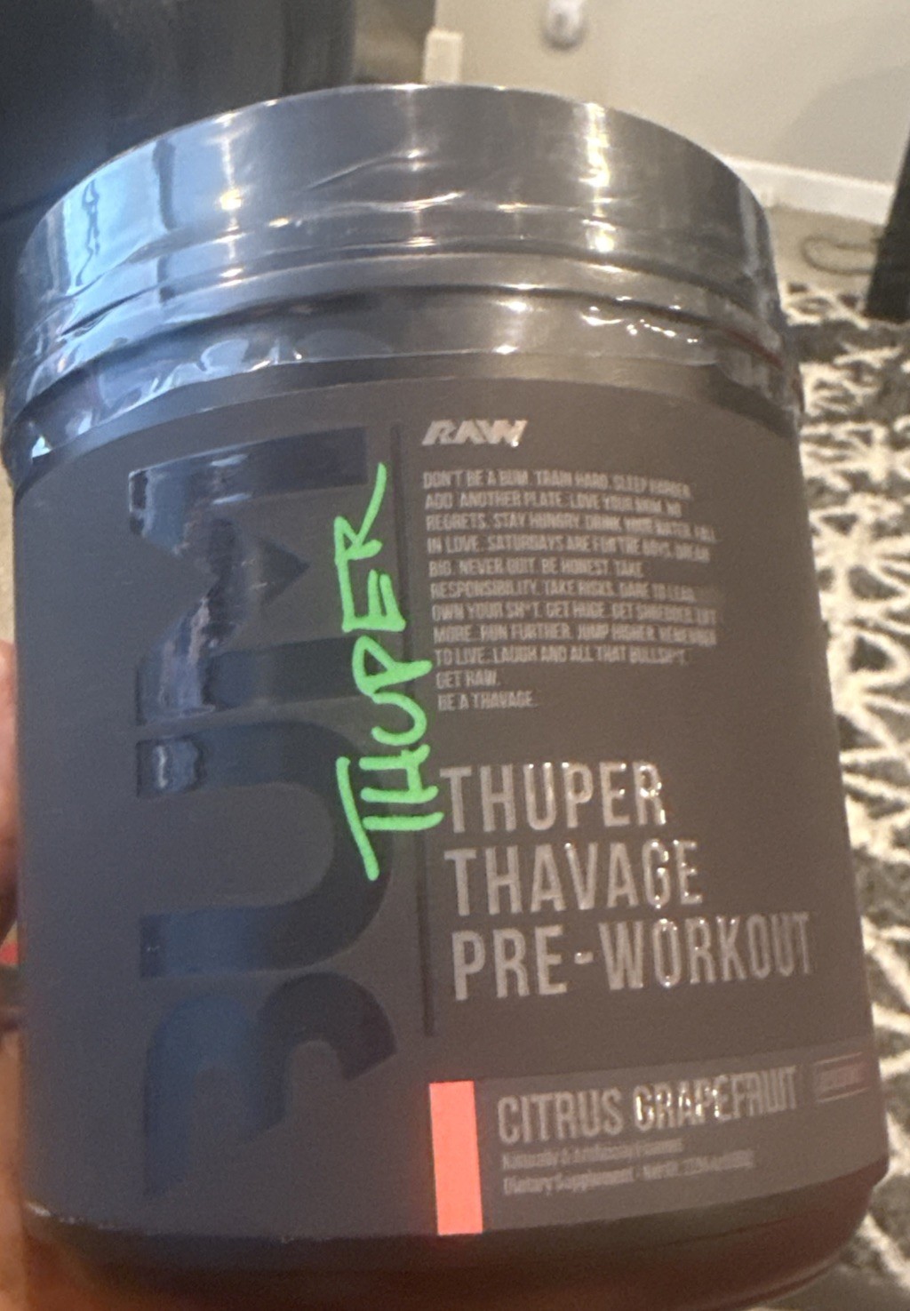 RAW NUTRITION X CBUM THUPER THAVAGE PRE-WORKOUT Citrus Grapefruit 20 Servings