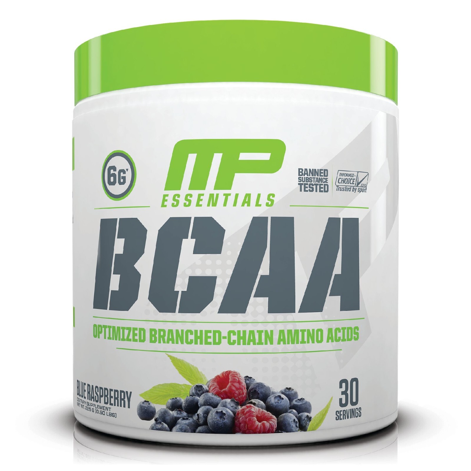 MusclePharm Essentials BCAA Powder – 30 Servings, Blue Raspberry