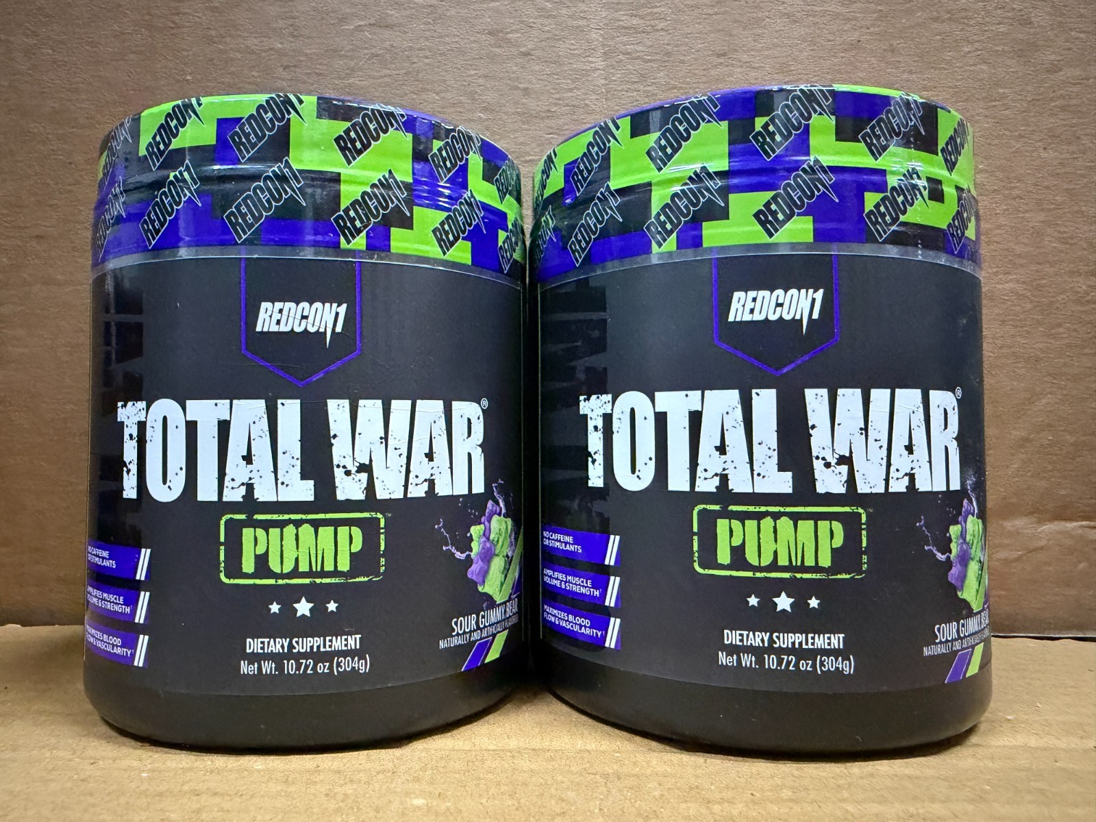 2 Pack REDCON1 TOTAL WAR PUMP Sour Gummy Stim Free PreWorkout 30 Srv 2027 EXP