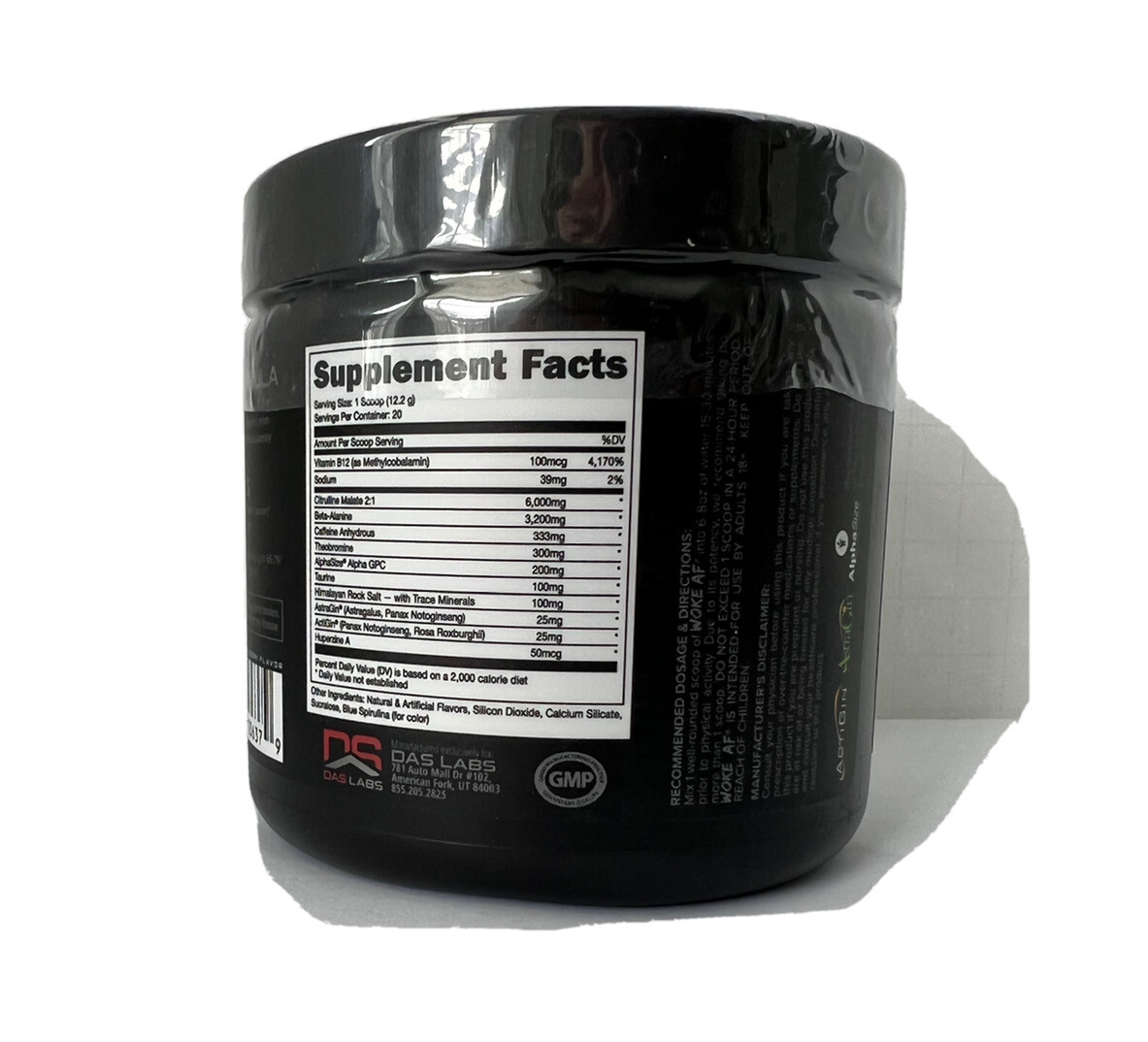DAS LABS Woke AF Merica Rocket Pop Nootropic Pre Workout 8.61 oz Exp 04/26