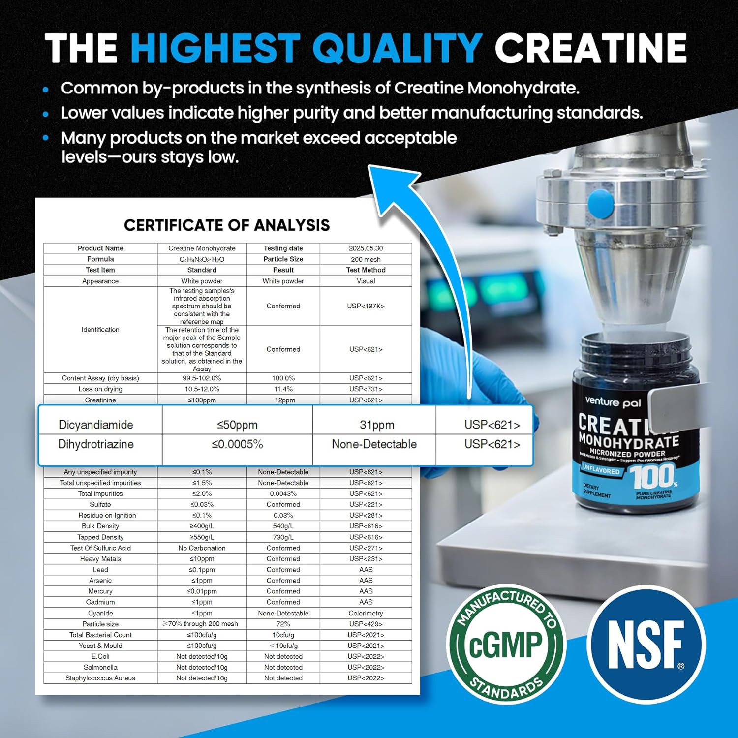 100% Pure Micronized Creatine Monohydrate Powder, Unflavored Creatine for Women