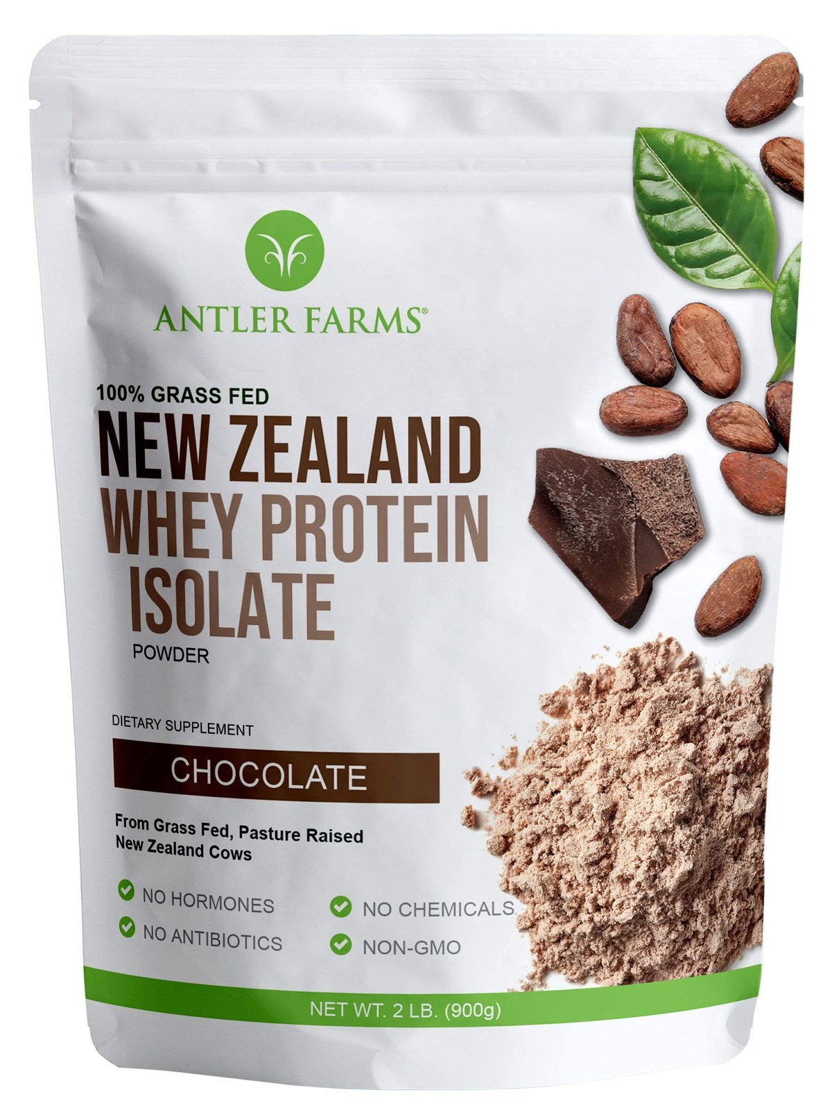 Antler Farms – 100% Grass Fed New Zealand Whey Protein 2 Pound (Pack of 1)