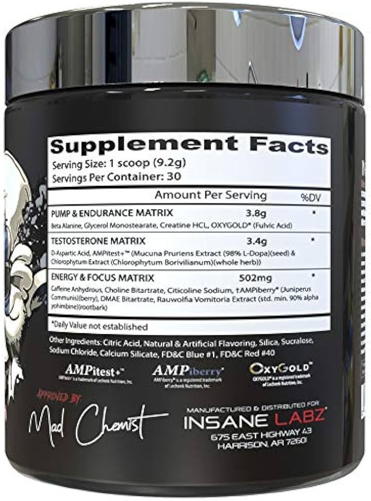 Psych-ot-ic TEST Pre Workout GRAPE 30 Servings Extreme Energy