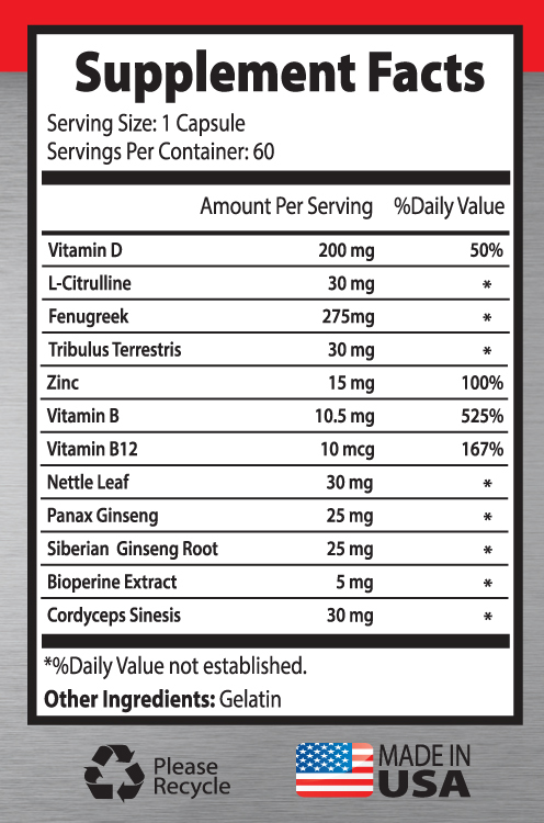 Men Stamina Ultimate Pills – TestoBooster T-855 – Asian Ginseng 1B