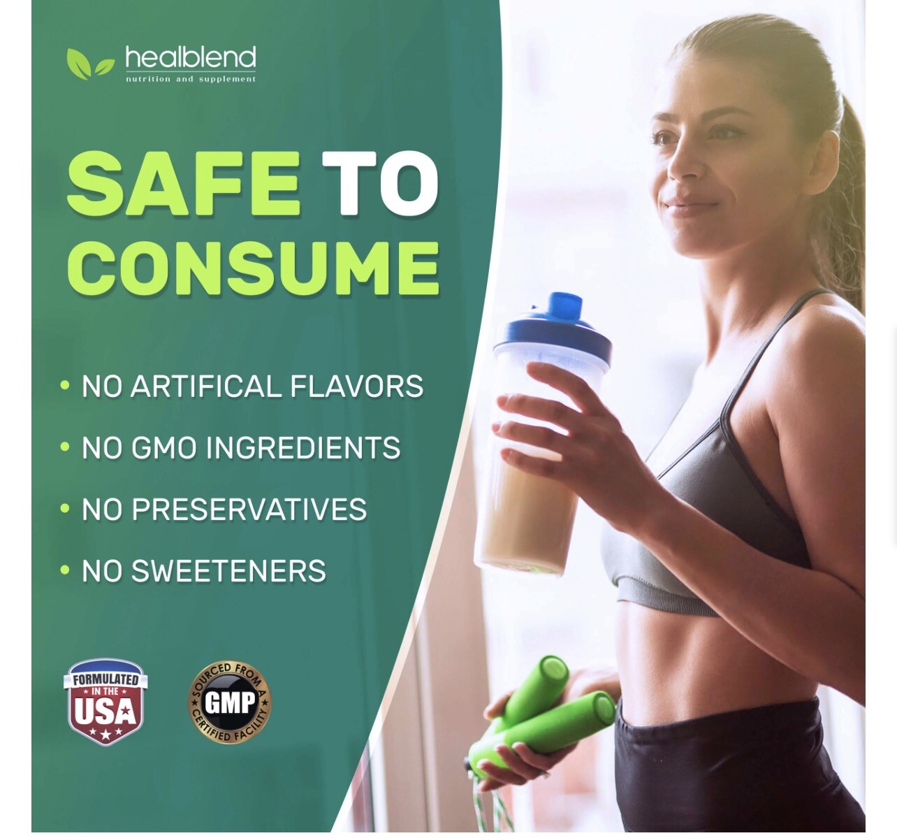 Plant-Based Protein Powder Vegan Dietary Supplement – Gluten-Free, Non-GMO