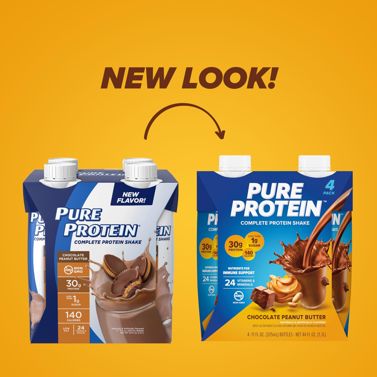 Pure Protein Chocolate Peanut Butter Keto-Friendly, Ready-to-Drink with Vitamins