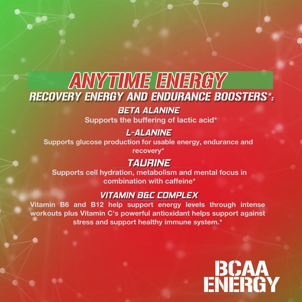 EVL BCAA Energy Cherry Limeade 65 Servings Preworkout Amino Acid Supplement