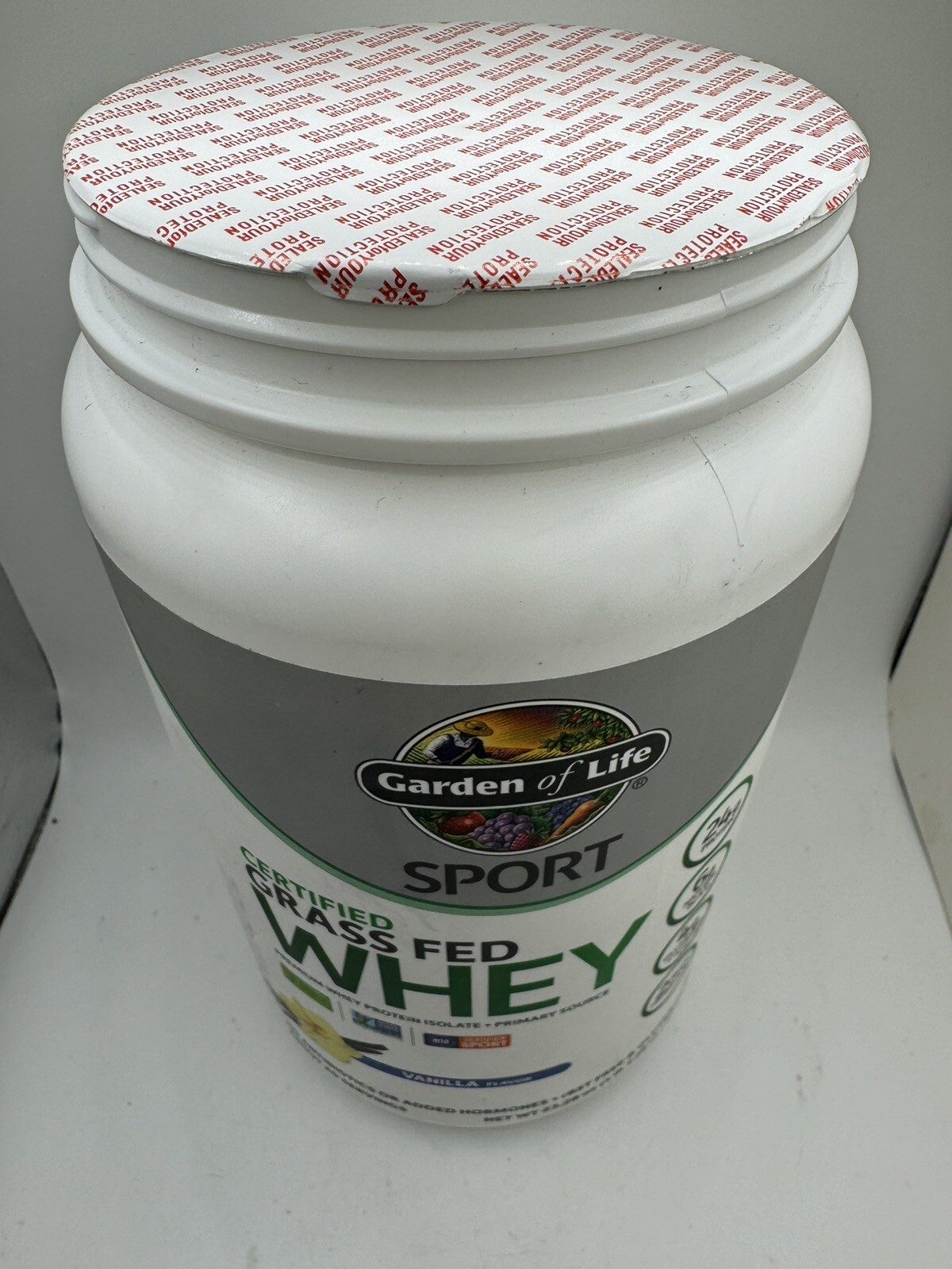 Garden Of Life Sport Certified Grass Fed Whey Vanilla 23.28oz (660g) New Sealed