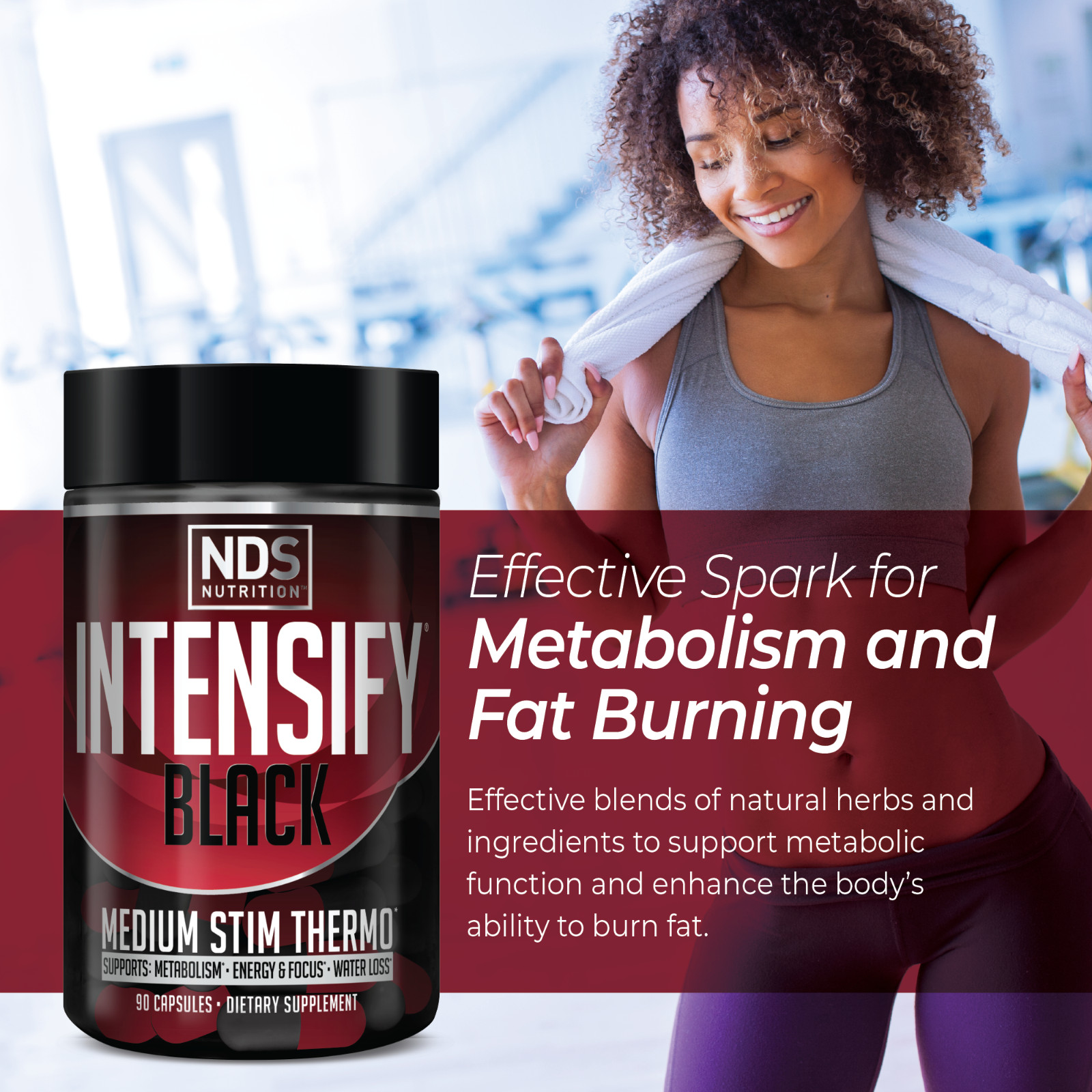 INTENSIFY BLACK V2 Concentrated Thermogenic for Fat and Water Loss – 90 Capsules