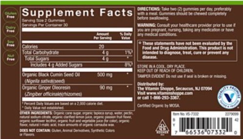 Organic Black Seed Oil Gummies – Immune & Cellular Support – (60 Gummies)