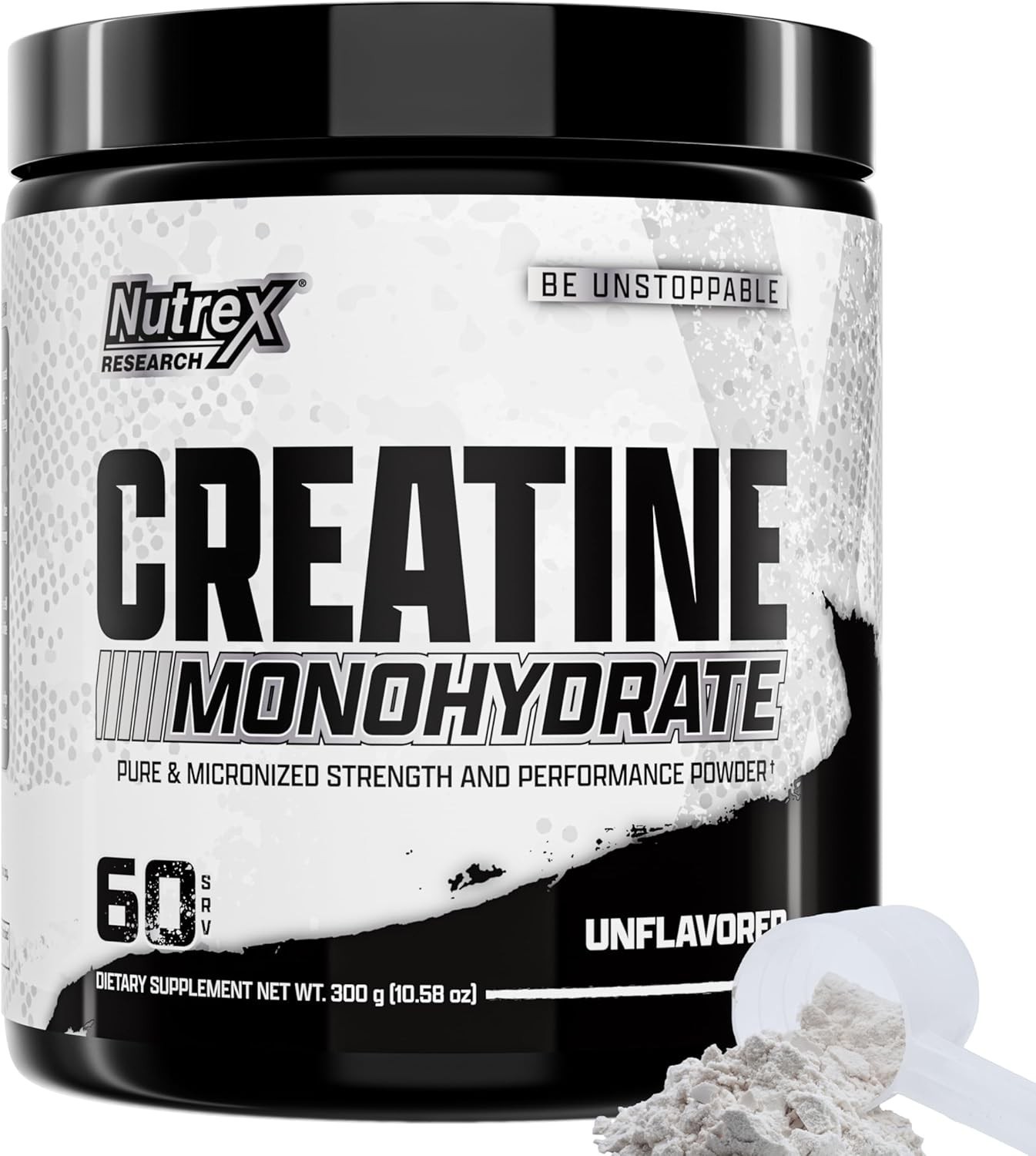 Nutrex Creatine Monohydrate Powder 5g Unflavored 60 Servings Gluten Free