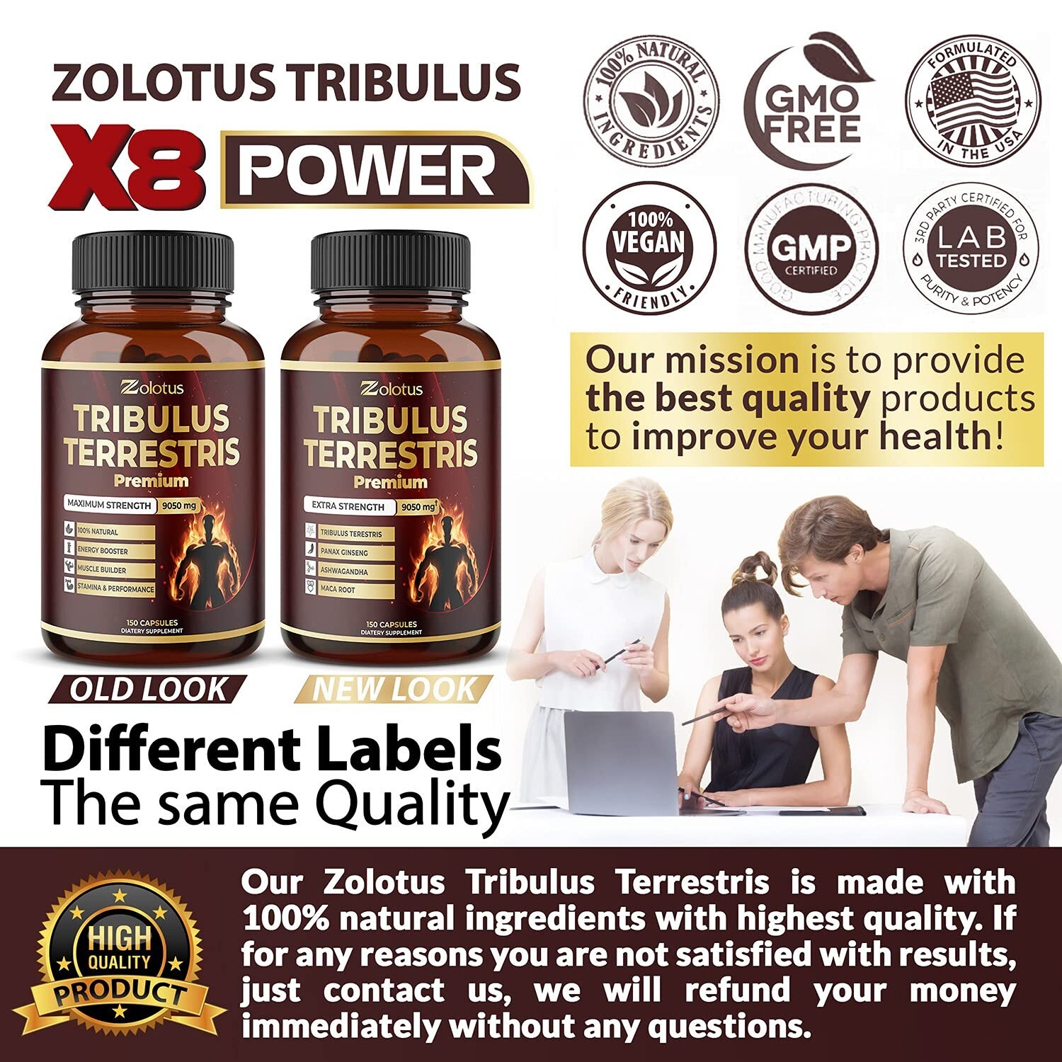 Tribulus Terrestris, 9050mg Per Capsule, 5 Months Supply with Ashwagndha, Pan…