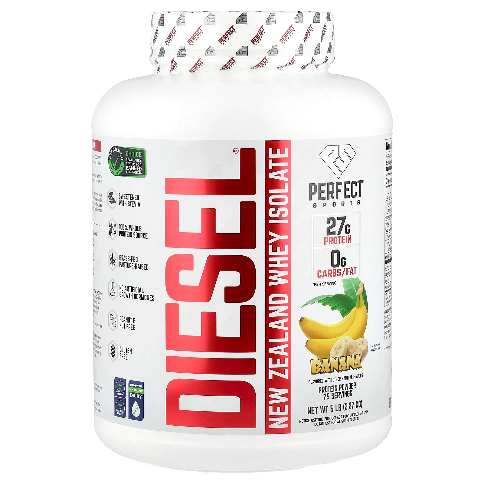 Diesel®, New Zealand Whey Isolate, Banana, 5 lb (2.27 kg)