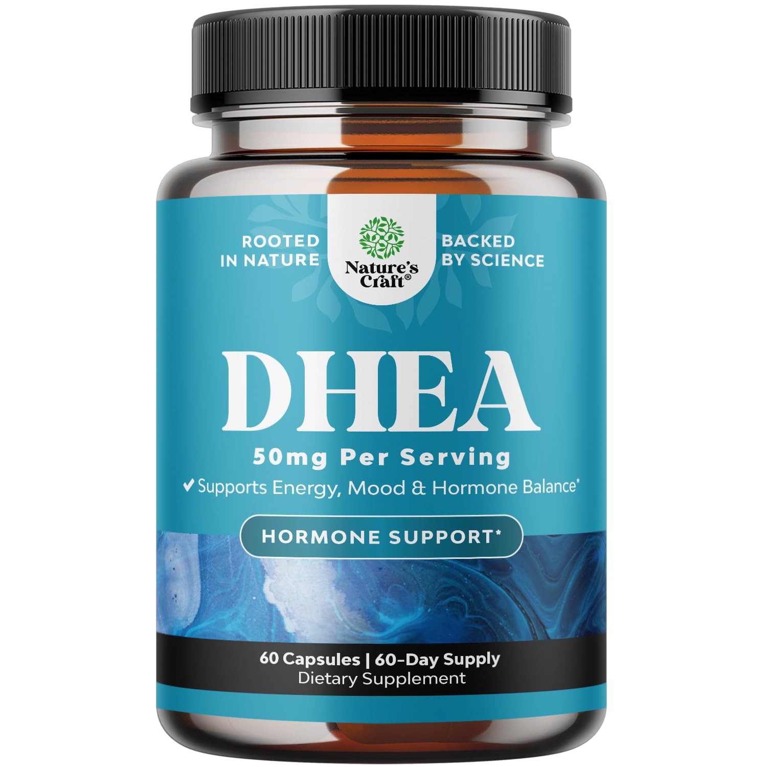 DHEA Supplement for Women & Men – Pure DHEA 50mg for Hormone Balance, Improves M