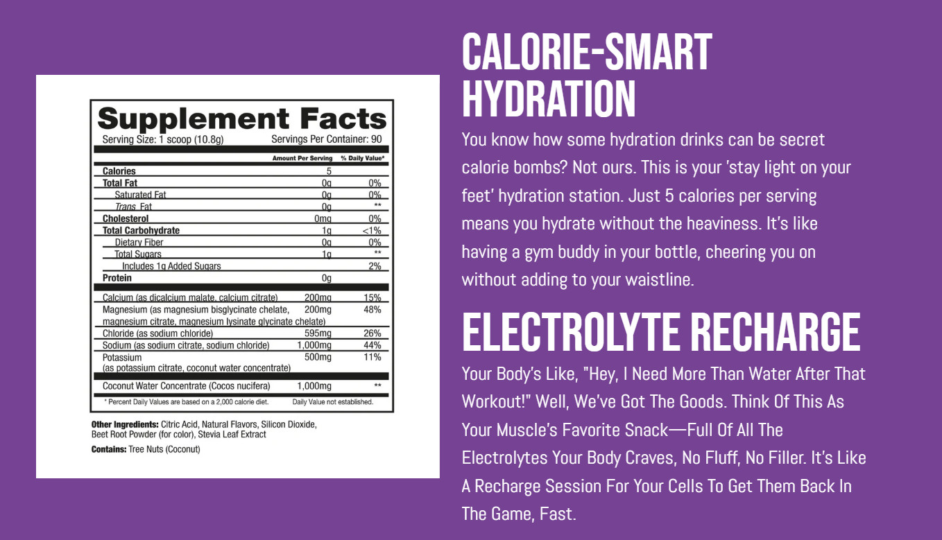 Project #1 Nutrition Electrolytes : Sustained Hydration for Fitness 32.7 oz