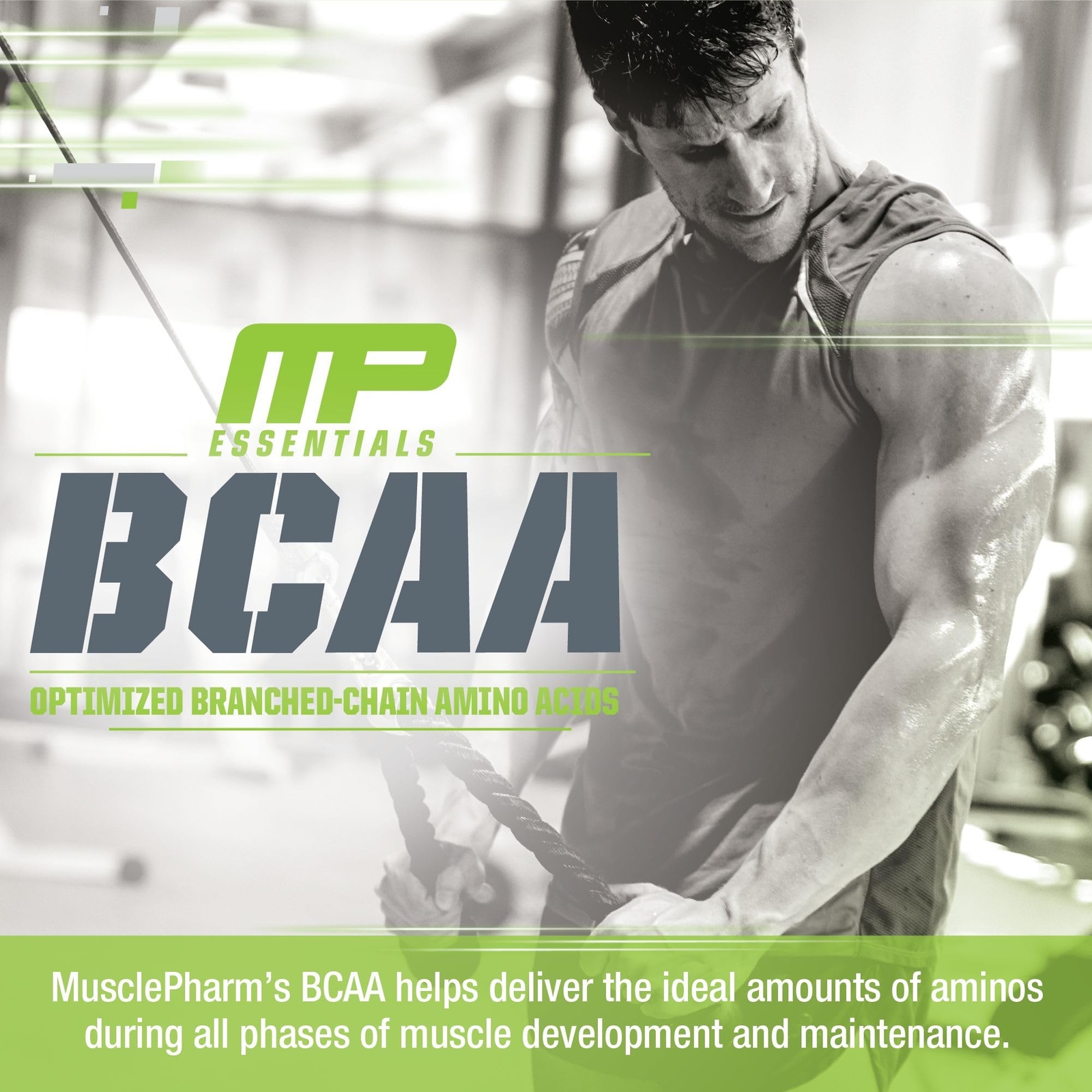 MusclePharm BCAA Powder Blue Raspberry 30 Servings Pre Post Workout Recovery