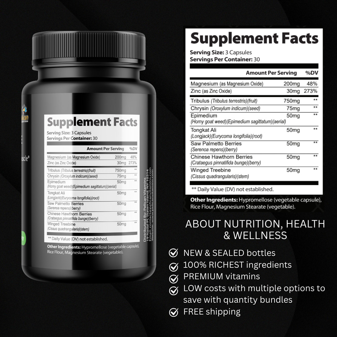 PURO- Bodybuilding & Weight Support- 2 Bottles- 180 Capsules