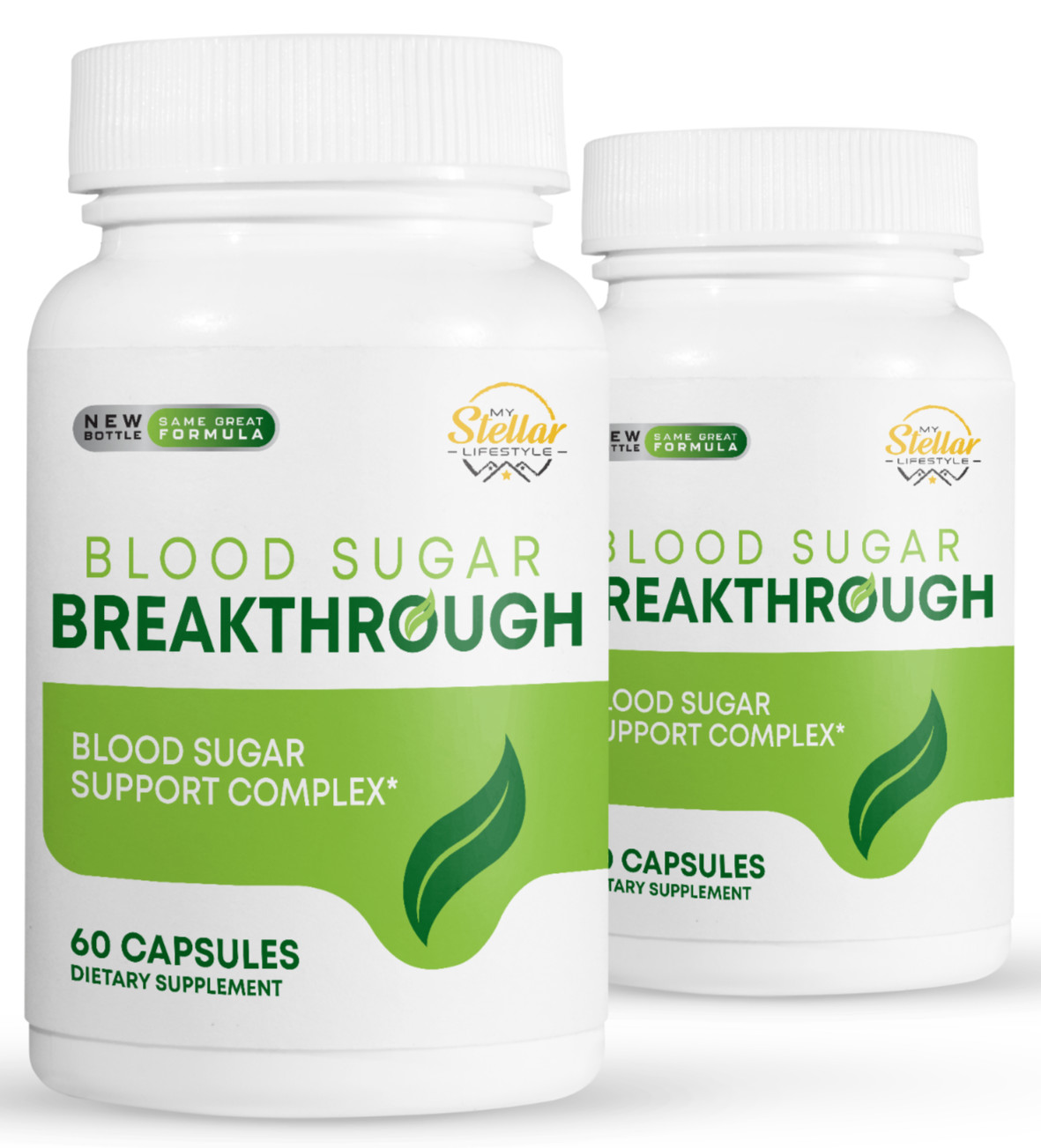 2 Pack Blood Sugar Breakthrough, soporte de azúcar en sangre-60 Cápsulas x2