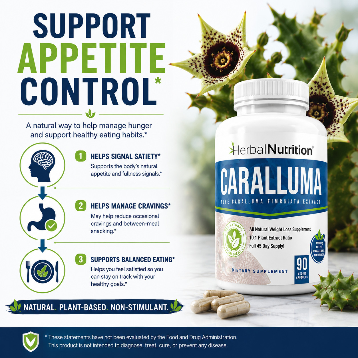 Best Caralluma Weight Loss Supplement 1000mg 10:1 Fat Burner 180 Caps 2 Pack!