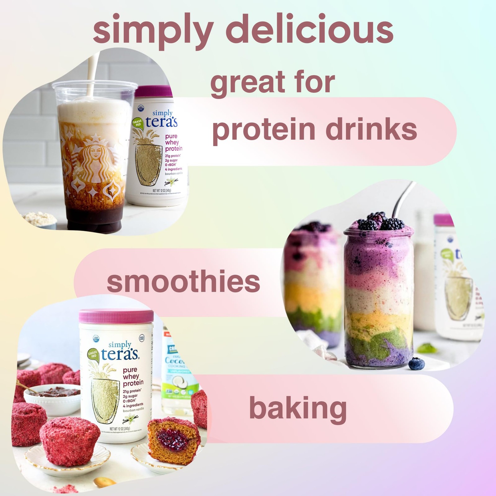 tera’s Simply Pure rBGH-Free Whey Protein Bourbon Vanilla 24oz