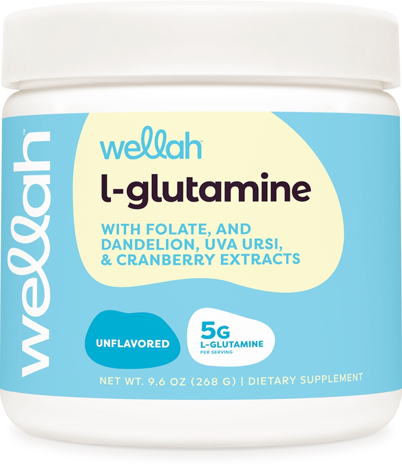 Wellah L-Glutamine Unflavored Powder (50 Servings) – 5g L-Glutamine Per Serving