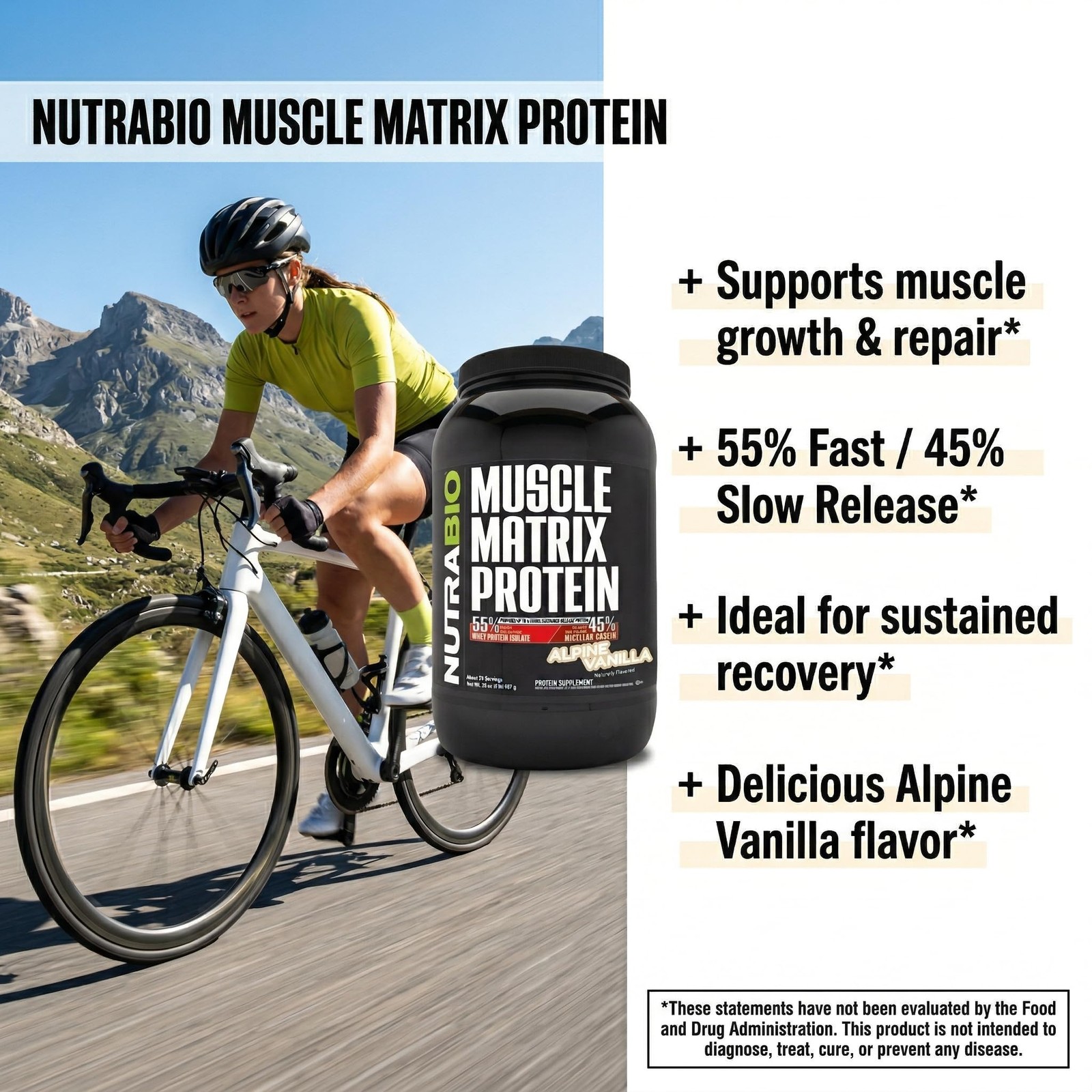 Nutrabio Muscle Matrix Protein Powder – 25G Of Protein Per Scoop – Whey Isolate