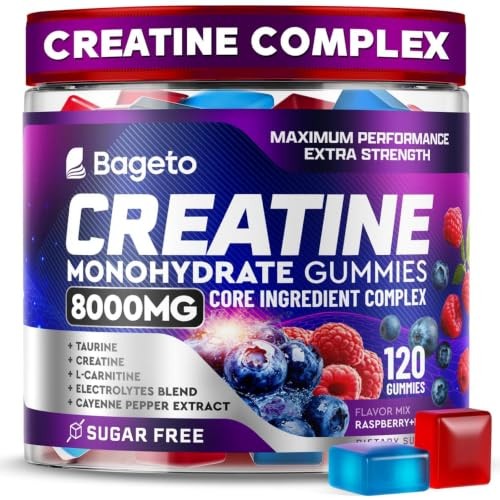 Creatine Monohydrate Gummies 5g 120ct Sugar Free Energy Muscle