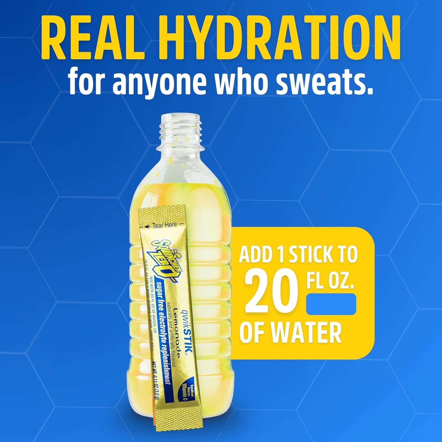 Sqwincher Zero Qwik Stik, Lemonade, Sugar Free, Low Calorie, Sodium…
