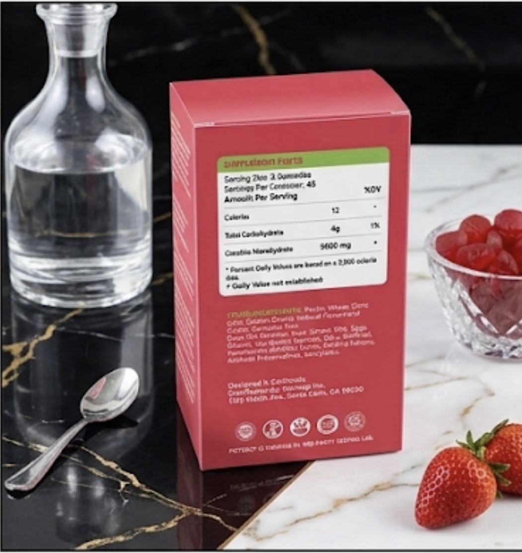 “Nutrineat Advanced Creatine Gummies: Multi-View &Ingredient Facts Collage