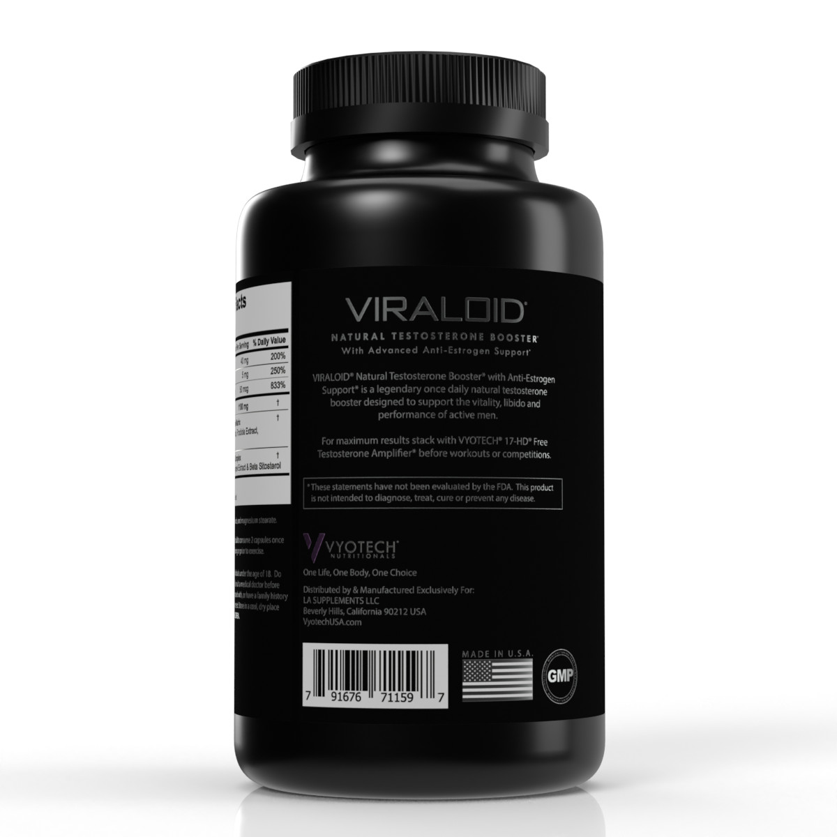 Testosterone Booster Build Muscle Strength 3 Bottles Viraloid by Vyotech