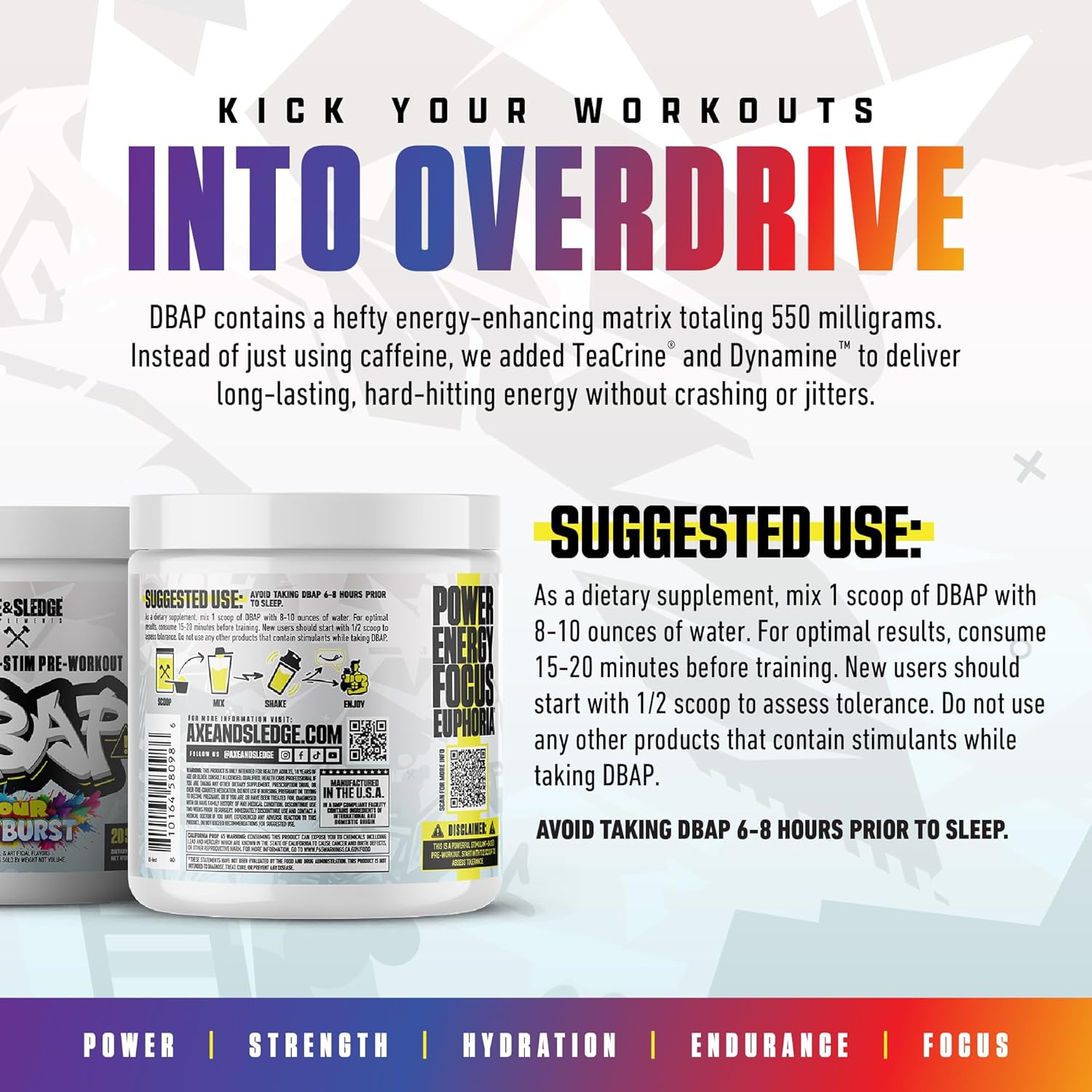 DBAP Extreme High Stim Pre-Workout Powder | 400Mg Caffeine | Beta Alanine, Betai