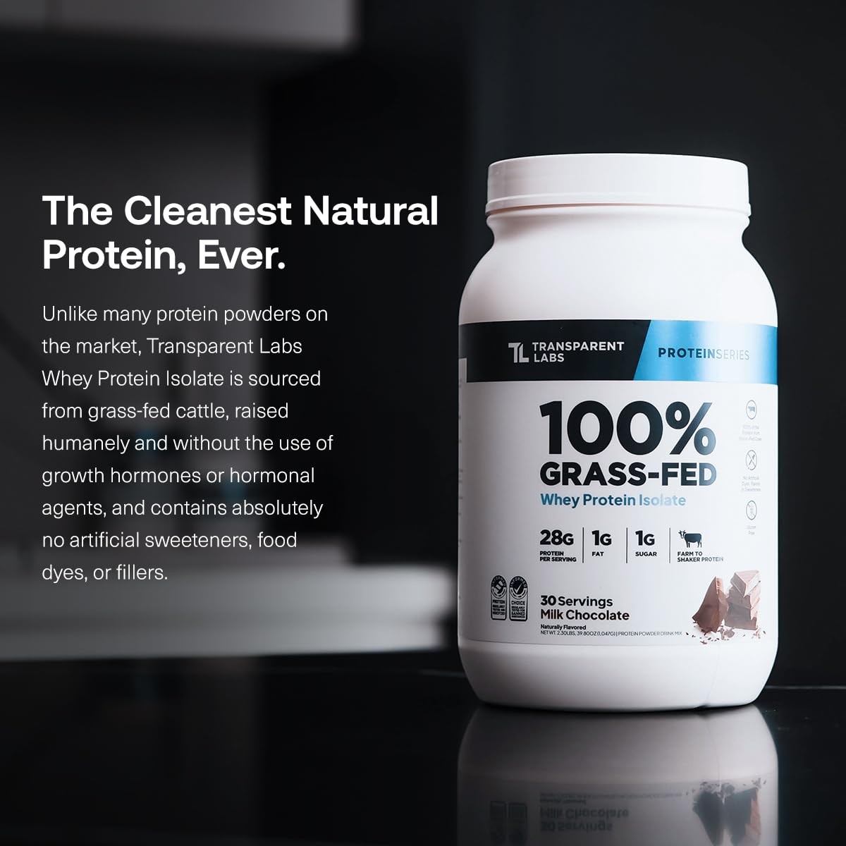 Grass-Fed Whey Protein Isolate – Naturally Flavored, Gluten Free Whey Protein Po
