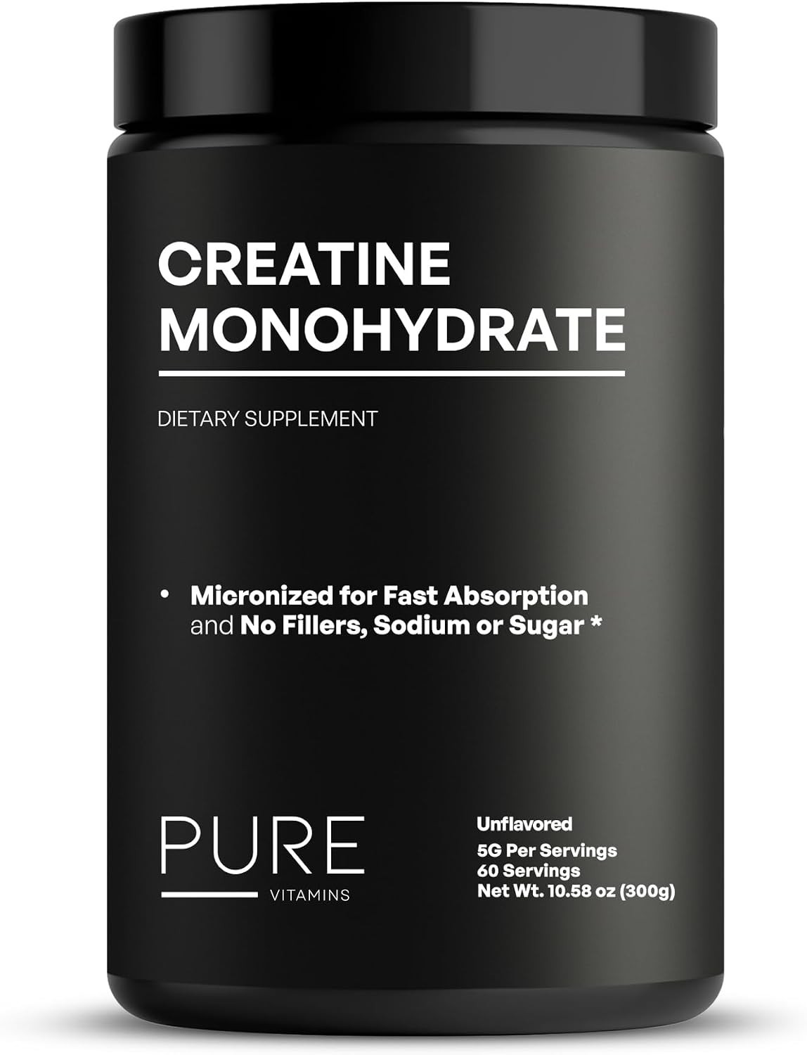 Creatine Monohydrate Powder 5000mg (5g) – Micronized Unflavored Creatine 10.5oz.