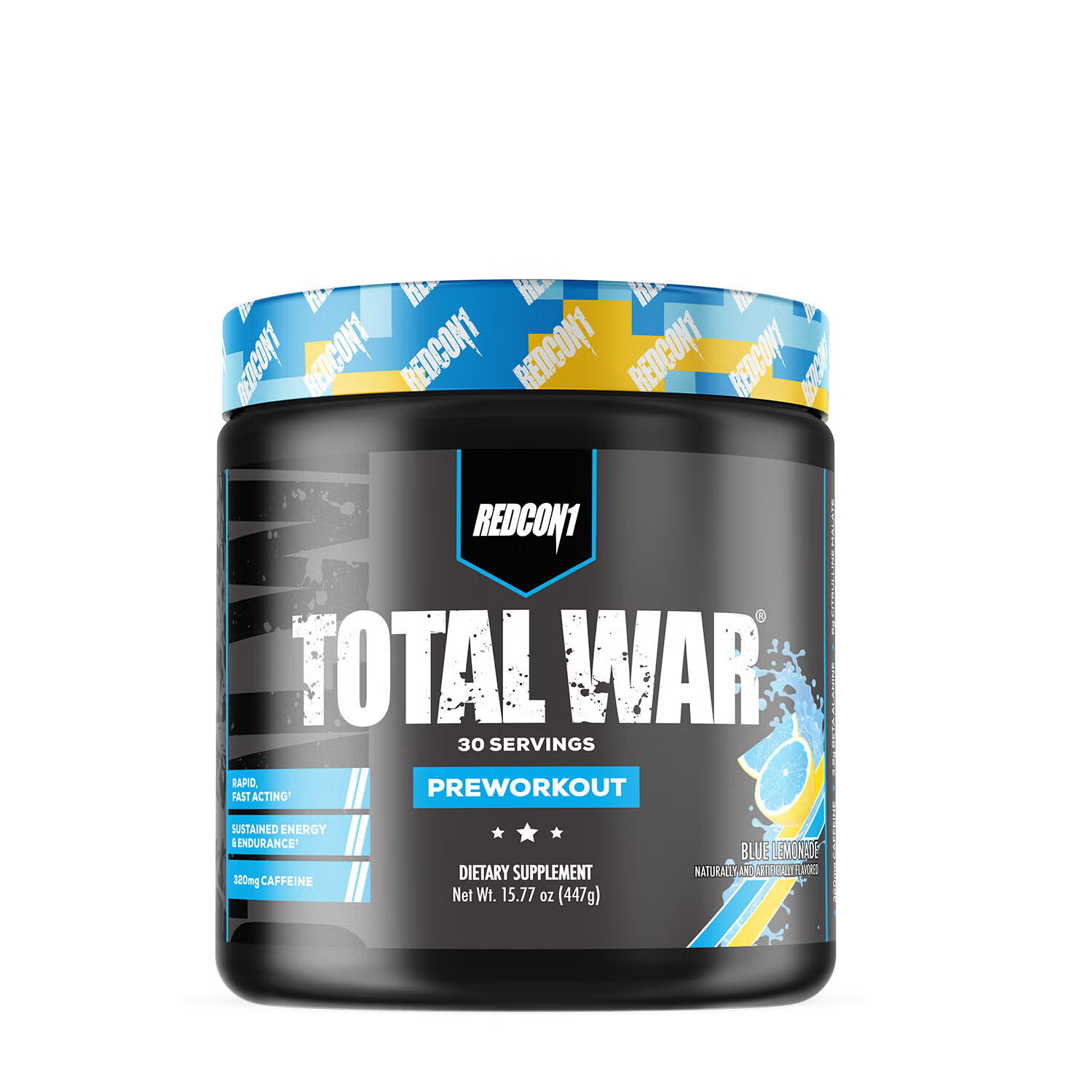 REDCON1 Total War® Pre Workout – Blue Lemonade BB 08/26 and Energy for Workout