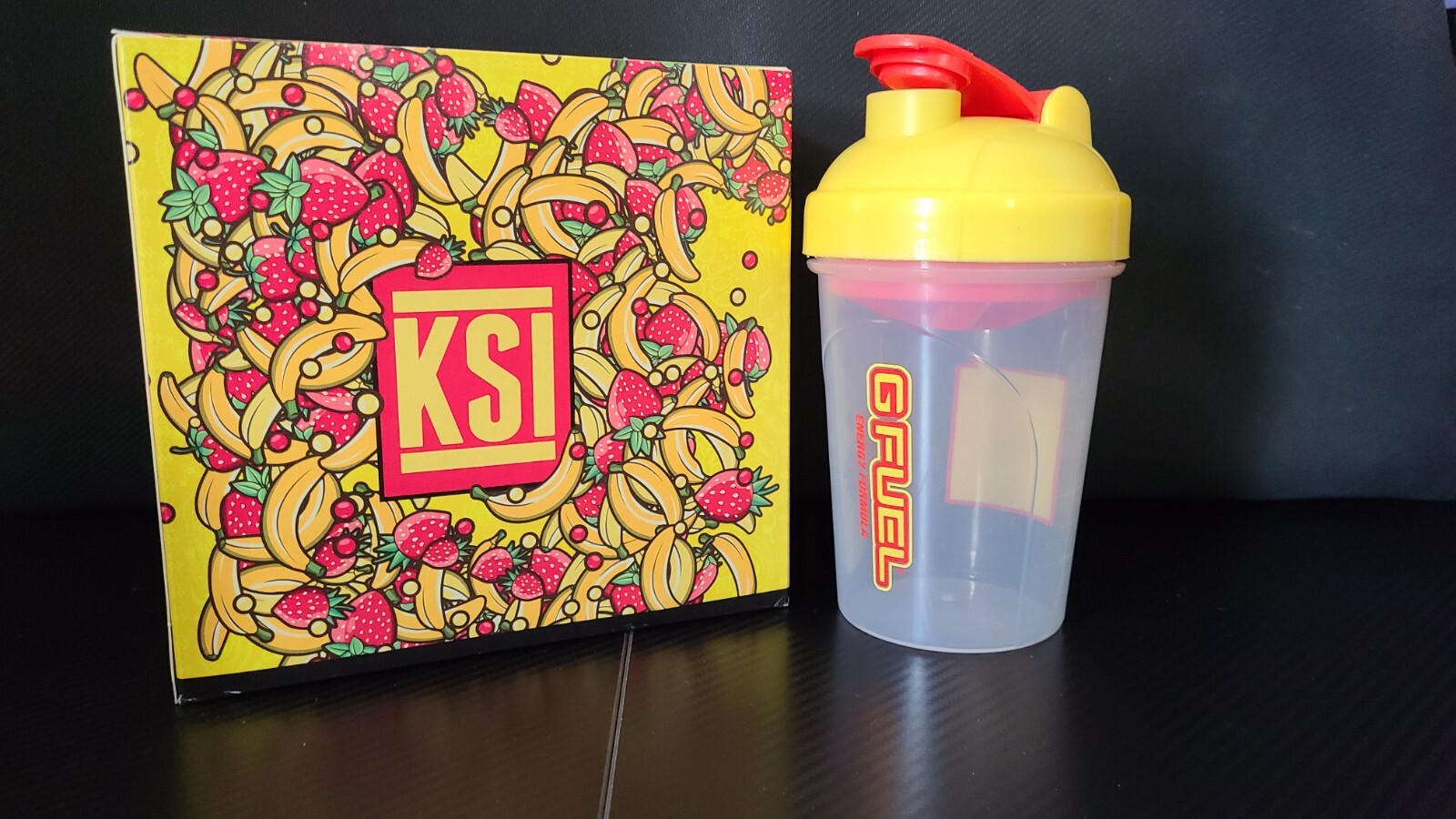 KSI Strawberry Banana Gfuel Collectors Box and Shaker