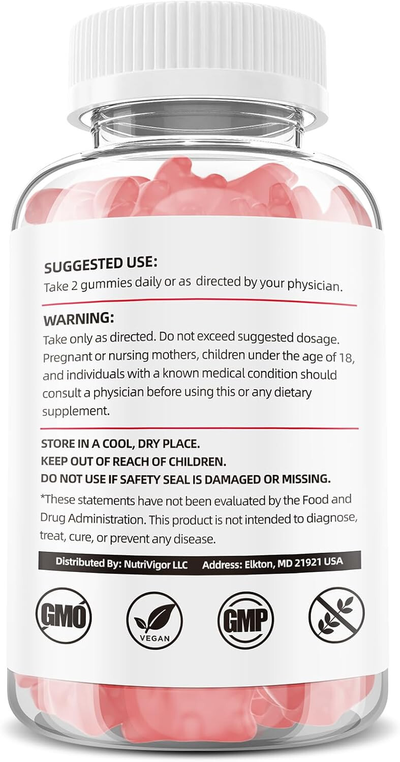 NutriVigor Calcium & Magnesium Gummies with Vitamin D3 and Zinc ~ Sugar-Free
