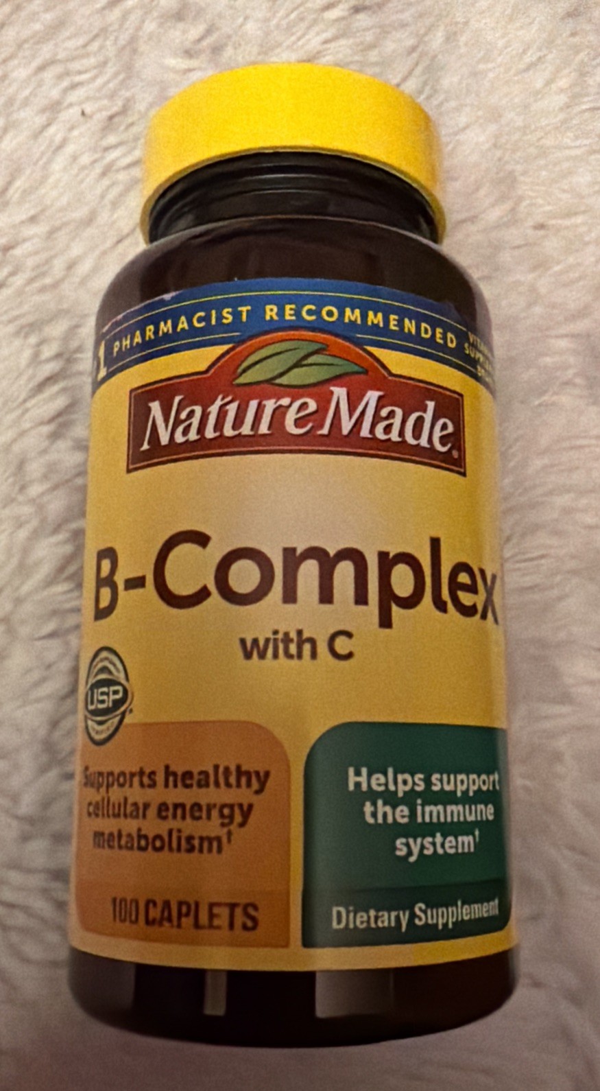 Nature Made Vitamin B-Complex With C Vitamin 100 Caplets Exp 02/2027