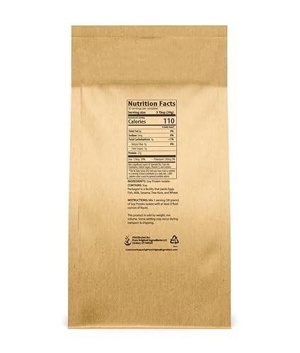 PURE ORIGINAL INGREDIENTS Soy Protein Isolate 4lb Pure No Fillers Additives