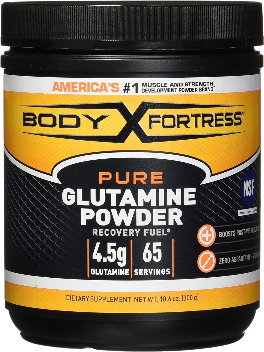 100% Pure Glutamine Powder, 300G Jar (1Ct), Nutrient Replenishment Powder for Po