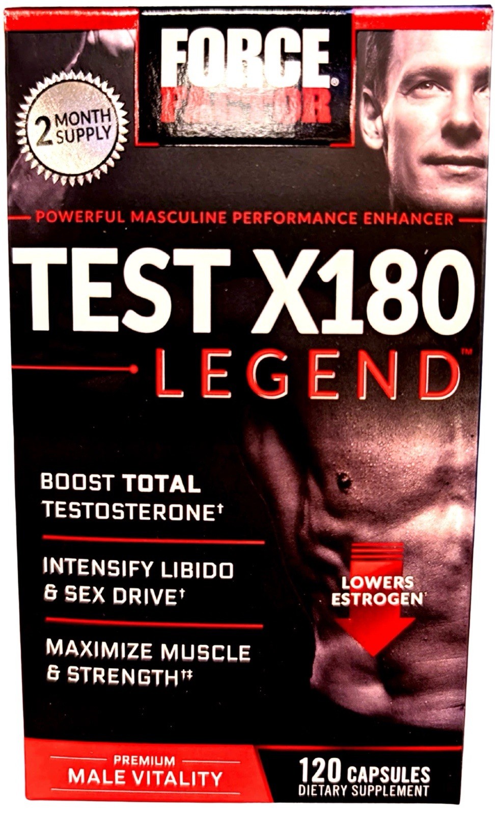 Force Factor Test X180 Legend Testosterone Booster Capsules 120 Count EXP 03/29