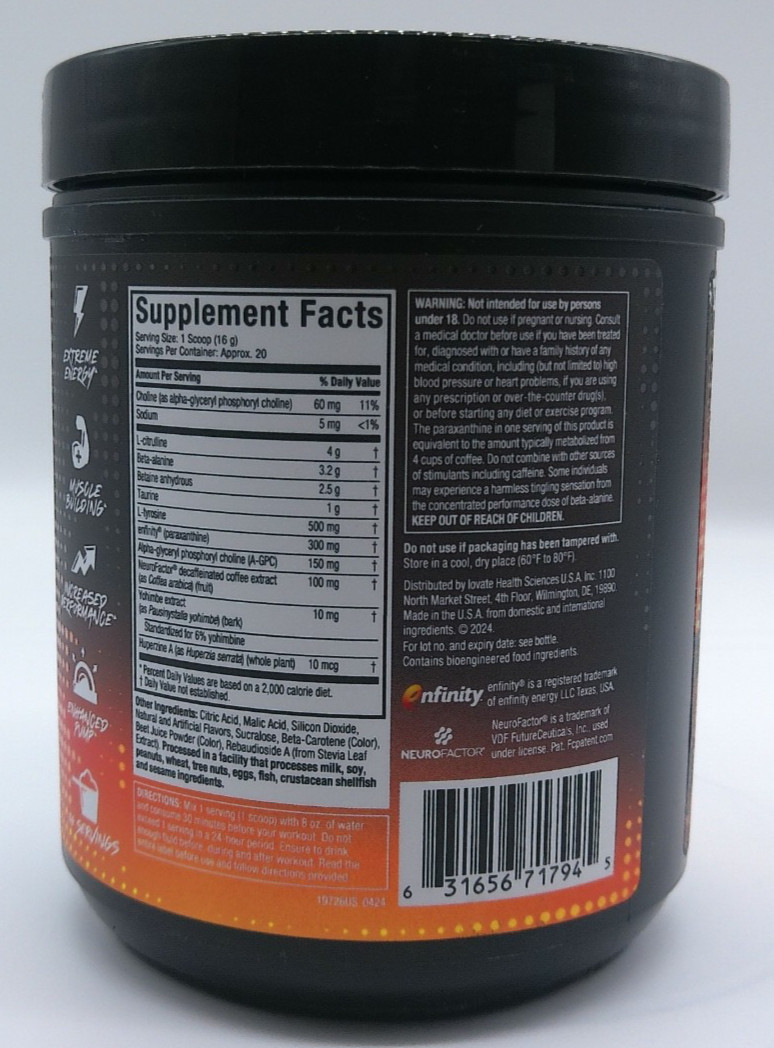 MuscleTech EuphoriQ Pre-Workout BoogieMan Punch, 10.93 Oz., Exp. 10/26