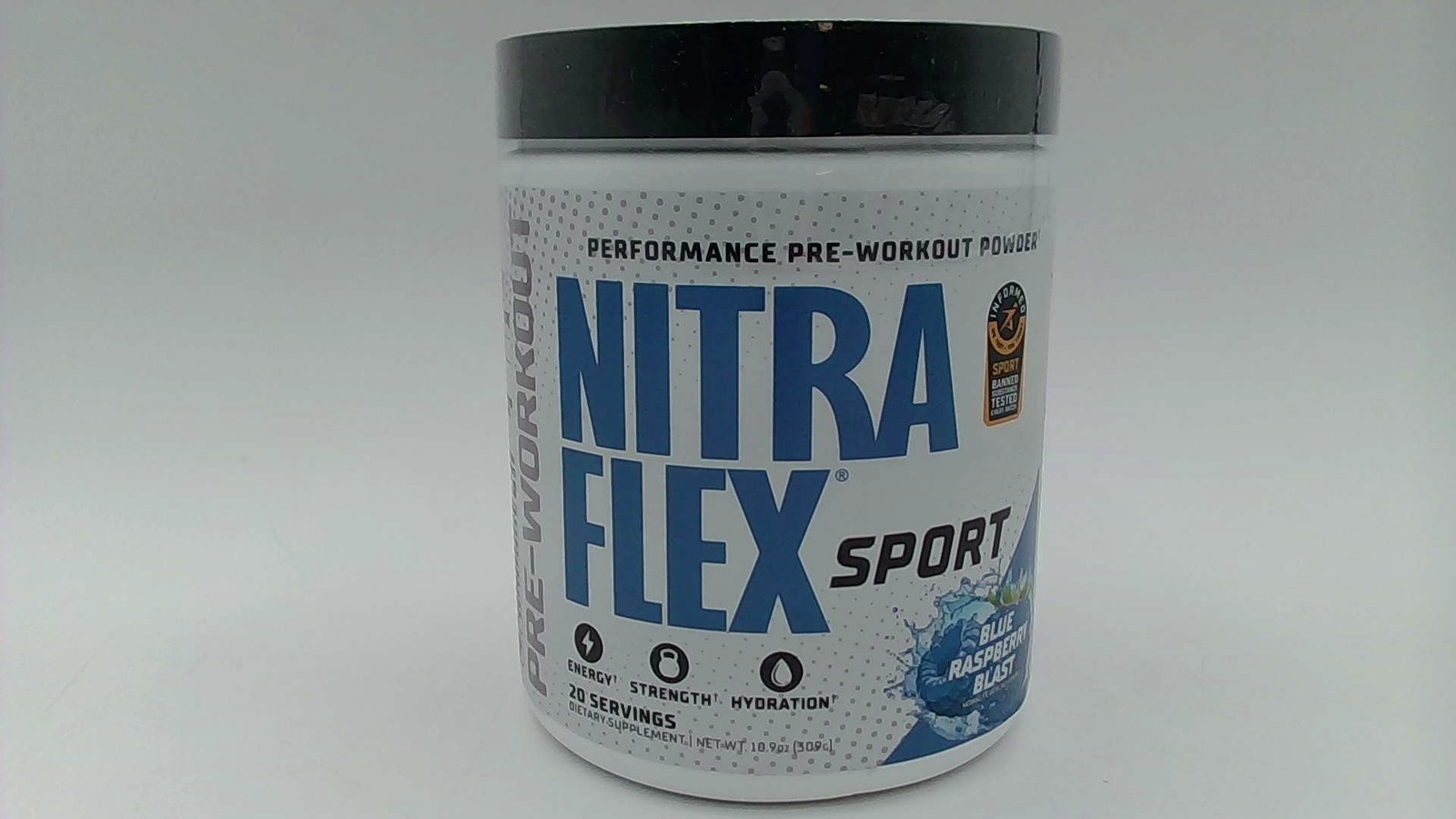 Nitraflex Sport Pre-Workout Powder 20 Servings Blue Raspberry Blast-EXP:07/2027