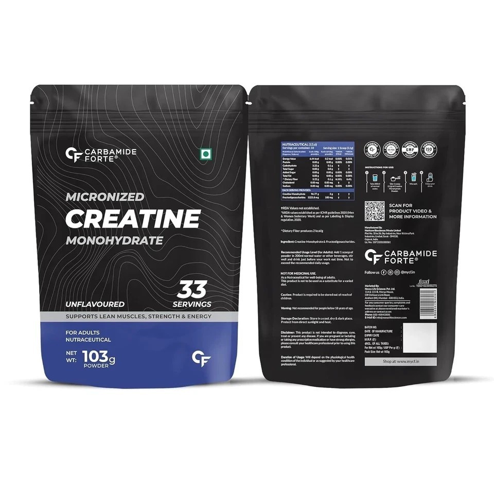Creatine Micronized Monohydrate Powder | Unflavoured – 33 Servings – 103g