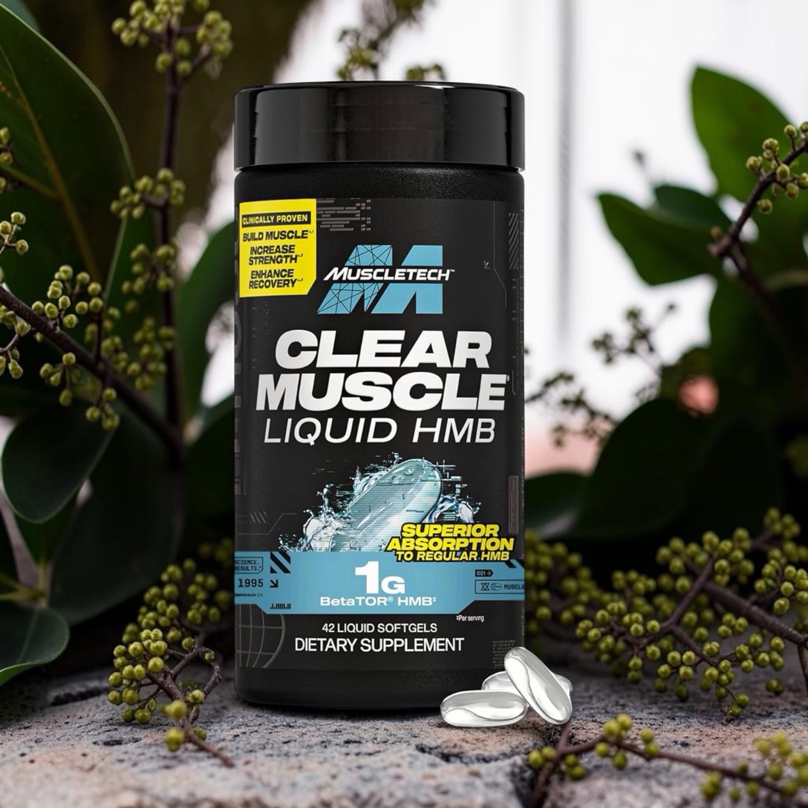 Muscletech HMB Supplements 1000mg, Clear Muscle (42 Liquid Softgels) – Exp 07/28