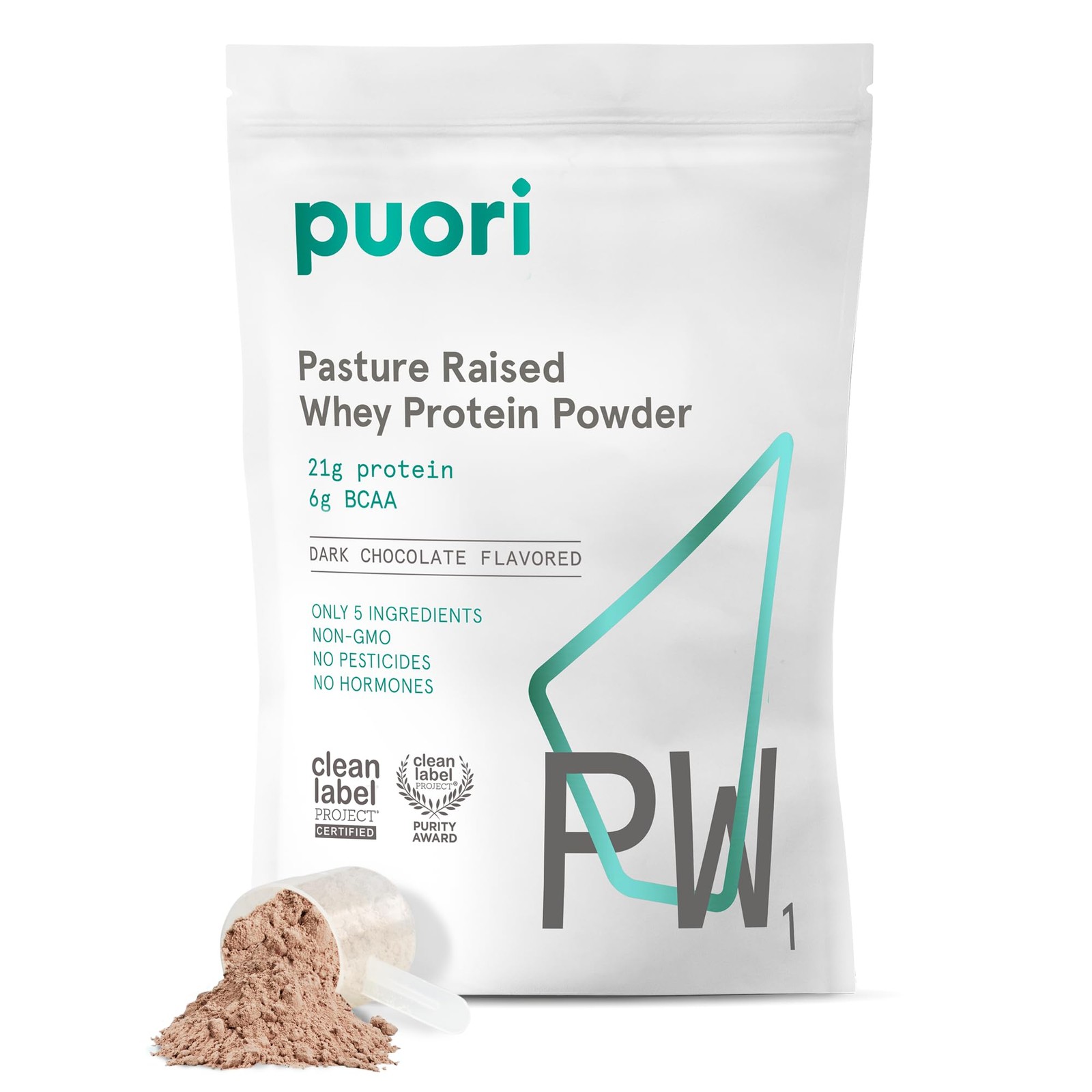 Puori Whey Protein Powder, Dark Chocolate – PW1 Pasture-Raised, Grass-Fed Whey